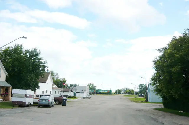 Main Street looking toward the rail line